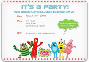 Yo Gabba Gabba Birthday Invitations Yo Gabba Gabba Invitations Party Invitation Templates