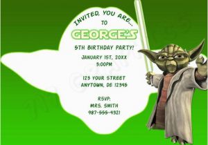 Yoda Birthday Invitations Star Wars Yoda Birthday Invitation Printable