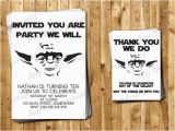 Yoda Birthday Invitations Yoda Birthday Invitations and Thank You Cards by
