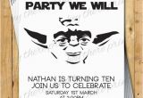 Yoda Birthday Invitations Yoda Birthday Invitations Star Wars Darth by Heythereprints