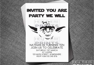 Yoda Birthday Invitations Yoda Birthday Invitations Star Wars Darth Vader