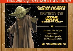 Yoda Birthday Invitations Yoda Invitation Star Wars Invitation Star Wars Yoda