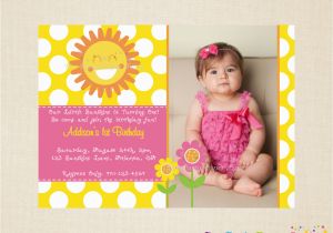 You are My Sunshine 1st Birthday Invitations You are My Sunshine Birthday Invitation by thepartypaperfairy