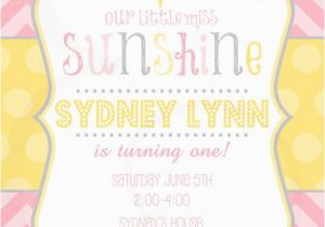 You are My Sunshine 1st Birthday Invitations You are My Sunshine Birthday Invitation