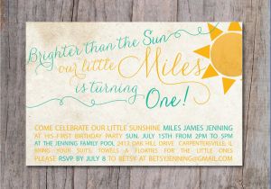 You are My Sunshine 1st Birthday Invitations You are My Sunshine Birthday Party Invitation 1st by