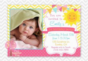 You are My Sunshine 1st Birthday Invitations You are My Sunshine Birthday Party Invitation by