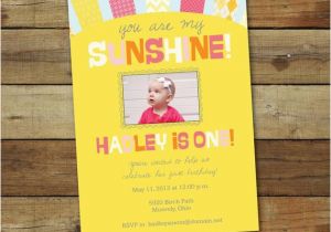 You are My Sunshine 1st Birthday Invitations You are My Sunshine First Birthday Invitation First Birthday