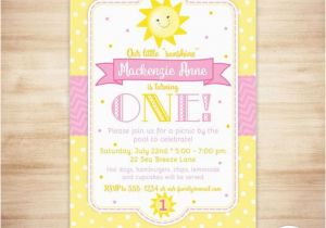 You are My Sunshine 1st Birthday Invitations You are My Sunshine Invitation Sunshine Birthday