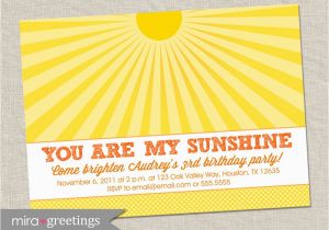 You are My Sunshine Birthday Party Invitations Sunshine Birthday Party Invitation You are My Sunshine Sun