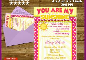 You are My Sunshine Birthday Party Invitations You are My Sunshine Birthday Party Invitation Printable File