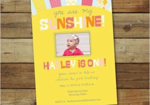 You are My Sunshine Birthday Party Invitations You are My Sunshine First Birthday Invitation First Birthday