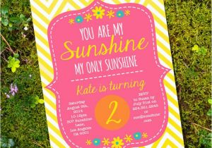 You are My Sunshine Birthday Party Invitations You are My Sunshine Party Invite Yellow orange by