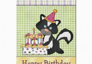 Zazzle Birthday Cards Cute Cartoon Skunk Birthday Greeting Card Zazzle
