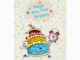 Zazzle Birthday Cards Funny Cake with Clock New Year 39 S Day Birthday Card Zazzle