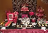 Zebra Print Decorations for A Birthday Party Dessert Table Setup Zebra Print theme Party themes