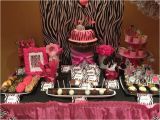 Zebra Print Decorations for A Birthday Party Dessert Table Setup Zebra Print theme Party themes