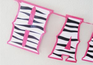 Zebra Print Happy Birthday Banner Happy Birthday Banner Black and White Zebra Print On Hot