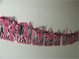 Zebra Print Happy Birthday Banner Hot Pink Zebra Print Happy Birthday Banner