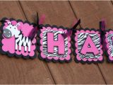 Zebra Print Happy Birthday Banner Items Similar to Fuschia Pink and Zebra Print Deluxe Zebra