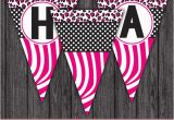 Zebra Print Happy Birthday Banner Zebra Happy Birthday Banner Party Decorations Printable