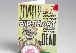 Zombie Birthday Cards Jealous Zombie Birthday Card with Envelope