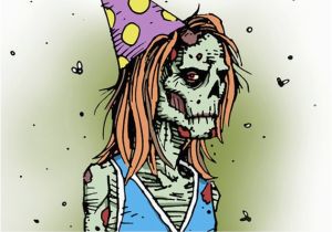 Zombie Birthday Cards Melancholy Greetings Zombie Birthday Card Blank Inside