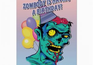 Zombie Birthday Cards Zombody is Having A Birthday Zombie Card with Ball