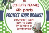 Zombie Birthday Party Invitations Party Invitation Plants Vs Zombies