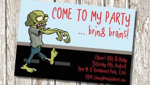 Zombie Birthday Party Invitations Zombie Birthday Party Invitation Printable and Personalised