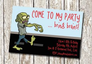 Zombie Birthday Party Invitations Zombie Birthday Party Invitation Printable and Personalised