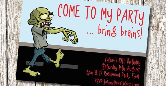 Zombie Birthday Party Invitations Zombie Birthday Party Invitation Printable and Personalised