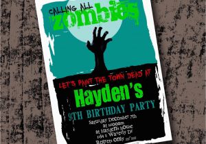 Zombie Birthday Party Invitations Zombie Birthday Party Invitation Printable