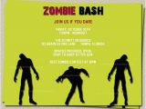 Zombie Birthday Party Invitations Zombie Party Invitation Wording