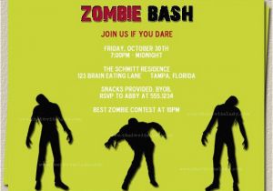 Zombie Birthday Party Invitations Zombie Party Invitation Wording