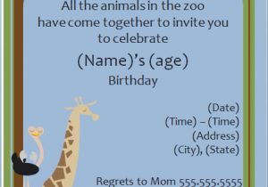 Zoo Birthday Invitations Free Party Invitation Template Animal orderecigsjuice Info