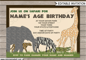 Zoo Birthday Invitations Free Safari or Zoo Party Invitations Template Birthday Party