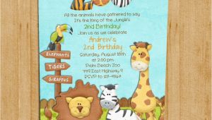 Zoo Birthday Invitations Free Zoo Birthday Invitation Jungle Animals Custom and