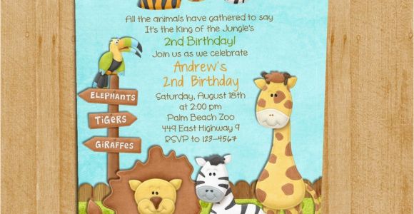 Zoo Birthday Invitations Free Zoo Birthday Invitation Jungle Animals Custom and