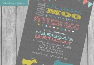 Zoo themed Birthday Party Invitations Petting Zoo Birthday Party Invitation Bunting Banner Farm