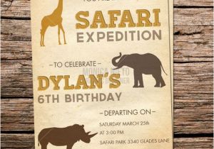 Zoo themed Birthday Party Invitations Printable Safari Expedition Birthday Invitation Zoo