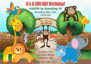 Zoo themed Birthday Party Invitations Zoo Birthday Invitations Zoo Birthday Invitations for