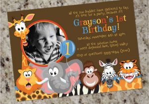 Zoo themed Birthday Party Invitations Zoo Buddies Zoo Jungle Safari Animals themed Birthday
